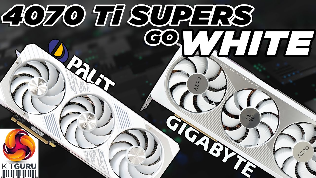 We're back with a look at two RTX 4070 Ti Super graphics cards. Not just any cards though - these are specifically tailored to those interested in white PC components, perhaps if you're planning an all-white build. We're talking about the Gigabyte Aero OC and Palit GamingPro OC, so let's find out what they have to offer...

See our day 1 4070 Ti Super review here: https://www.youtube.com/watch?v=WdmZLIWGYo8&ab_channel=KitGuruTech

We never offer affiliate links or take percentages of product sales. If we say the product is good or bad we mean it. Our Editor in chief wrote about why you should value this and how the industry is rife with fake reviews from 'influencers' - read here https://bit.ly/3pXzaw4

00:00 Intro
00:49 Gigabyte Aero OC design
02:20 Palit GamingPro White OC design
04:21 Test setup
04:47 Thermals and acoustics
06:29 Power and clocks
07:04 Game benchmarks
07:44 Overclocking
08:56 Closing thoughts

PC test system supplied by PCSpecialist. Configure your own PCSpecialist system here: https://pcspeciali.st/kitguru

Corsair 5000D Airflow Tempered Glass Gaming Case
Intel Core i9-13900KS
Gigabyte Z790 Gaming X AX
32GB Corsair Dominator Platinum RGB DDR5 6000MHz
500GB Seagate Firecuda 530 Gen 4 PCIe NVMe
4TB Seagate Firecuda 530 Gen 4 PCIe NVMe
Corsair 1600W Pro Series Titanium AX1600i Digital Modular PSU
Corsair iCUE H150i Elite RGB High Performance CPU Cooler
Windows 11 Home

Check out KITGURU MERCH over here: https://kitgurutech.myspreadshop.co.uk/all

Discord invite link: https://discord.gg/4cqFSWY

Steam Community https://steamcommunity.com/groups/kitguruofficial

Be sure to support us on PATREON https://www.patreon.com/kitgurutech and read our MANTRA on HONEST REVIEWS Here: http://bit.ly/2BopnF9

Visit our facebook page over here! https://www.facebook.com/KitGuru.net/

Visit our Twitter page over here! https://twitter.com/kitgurupress?lang=en

#4070TiSuper #Gigabyte #Palit